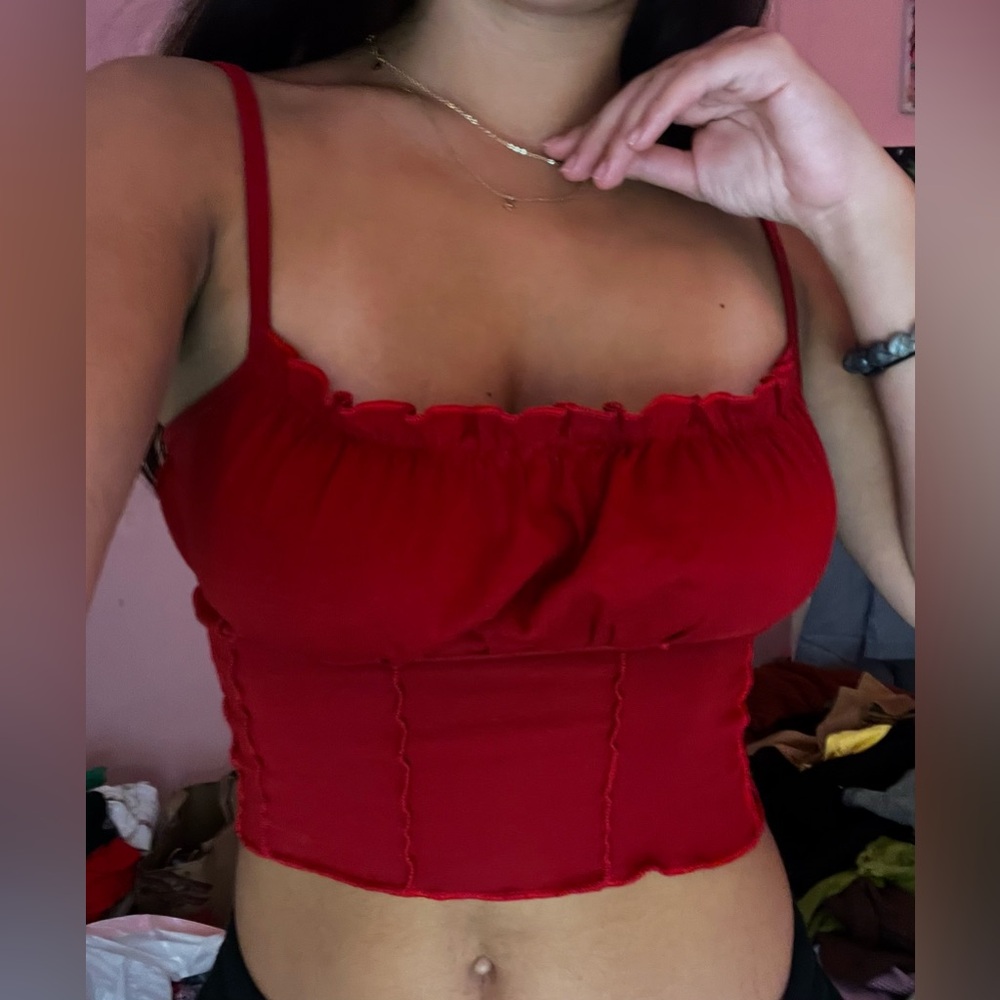 Red tank top